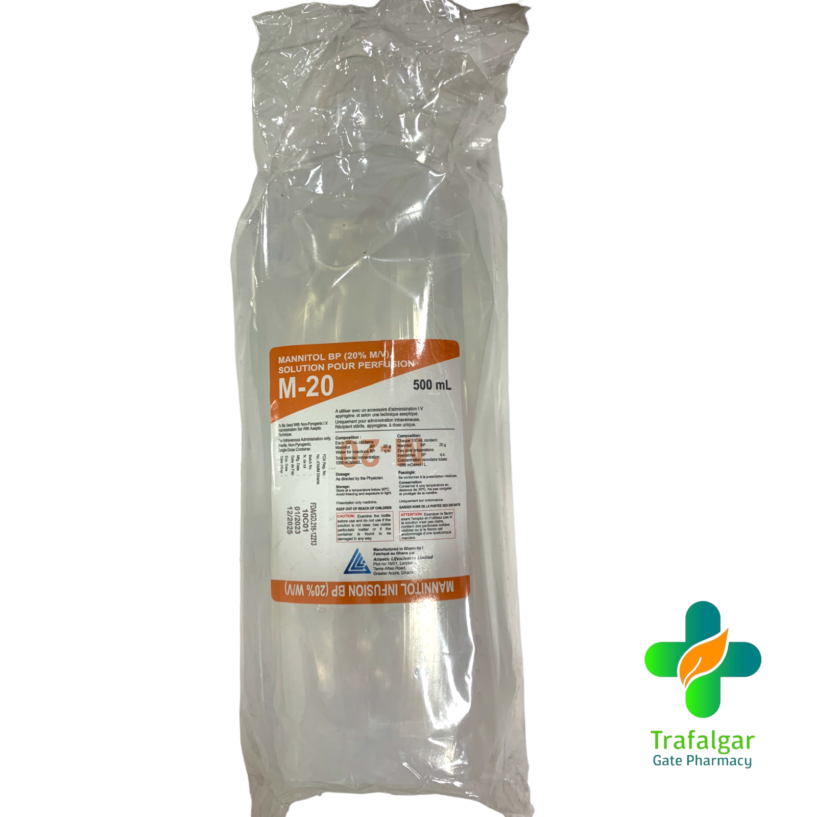 MANNITOL 20% IV 500ML – Trafalgar Gate Pharma