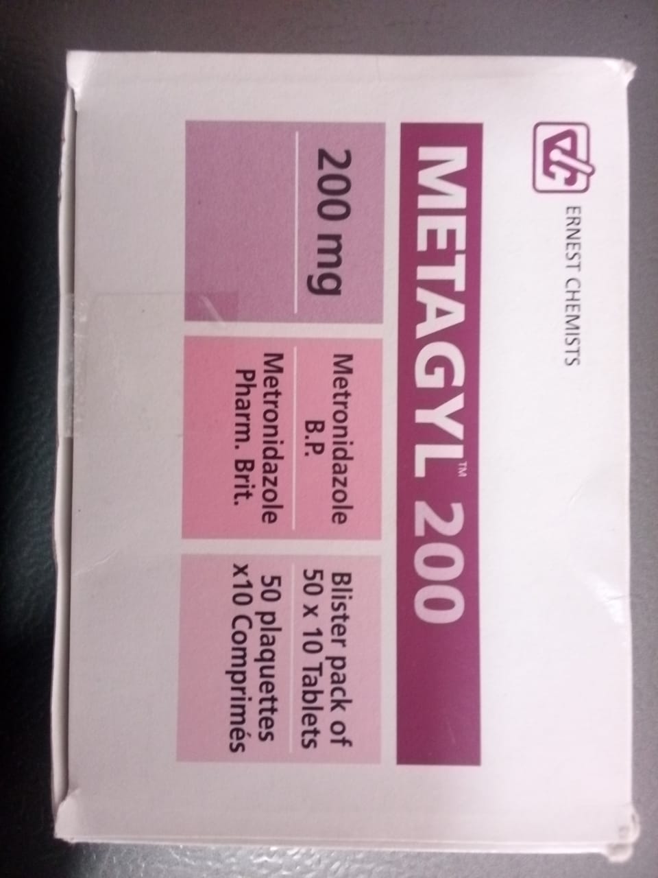METAGYL METRONIDAZOLE 200MG TAB